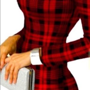 CBR plaid bodycon plaid red mini dress